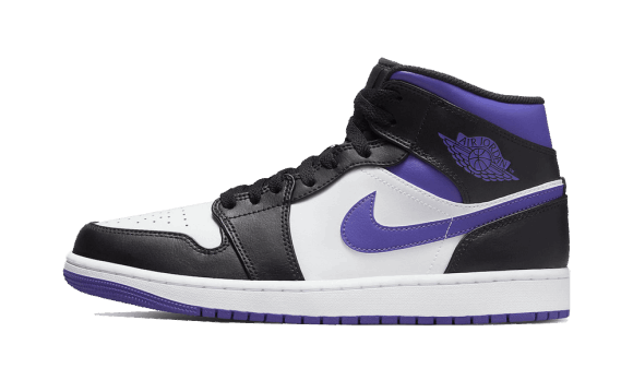 Air Jordan 1 Mid Alb Negru Violet Restock