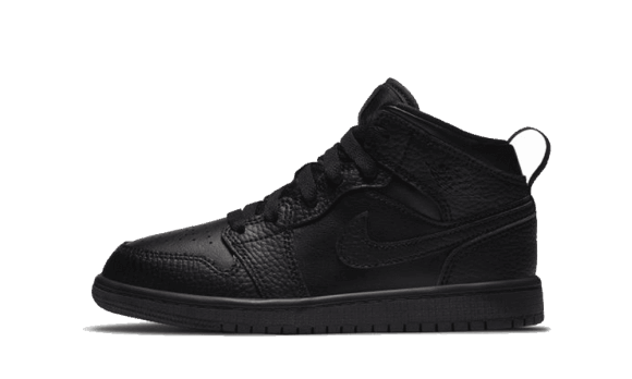 Reaprovizionare Air Jordan 1 Mid Triple Black Tumbled Piele (ps)