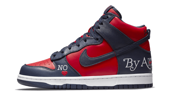 Nike Sb Dunk High Supreme Prin Orice Mijloace Albastru Roșu Restock